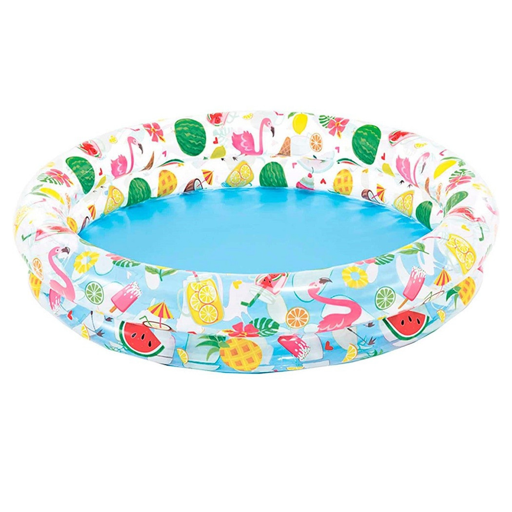 foto del prodotto trade shop piscina gonfiabile frutti estivi multicolore 2 anelli rotonda 122 x 25 cm 59421 