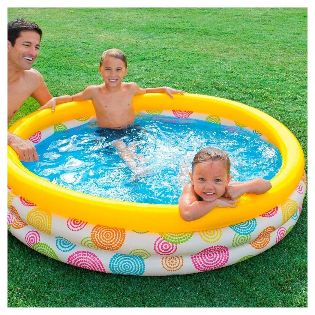 foto del prodotto trade shop piscina gonfiabile per bambini 3 anelli 147 x 33 cm giardino terrazzo 330 lt 