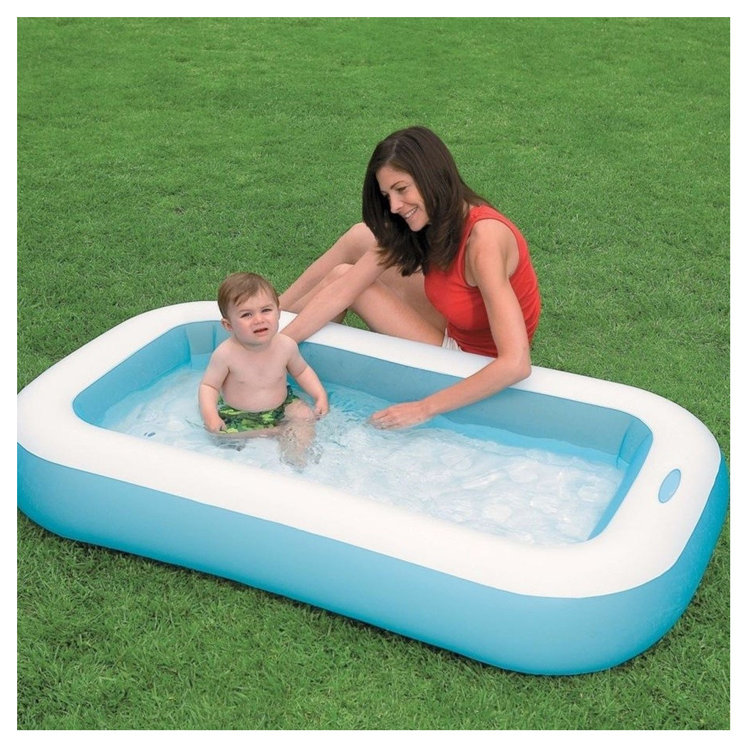 foto del prodotto trade shop piscina gonfiabile per bambini baby rettangolare 166 x 100 x 28 cm giardino 
