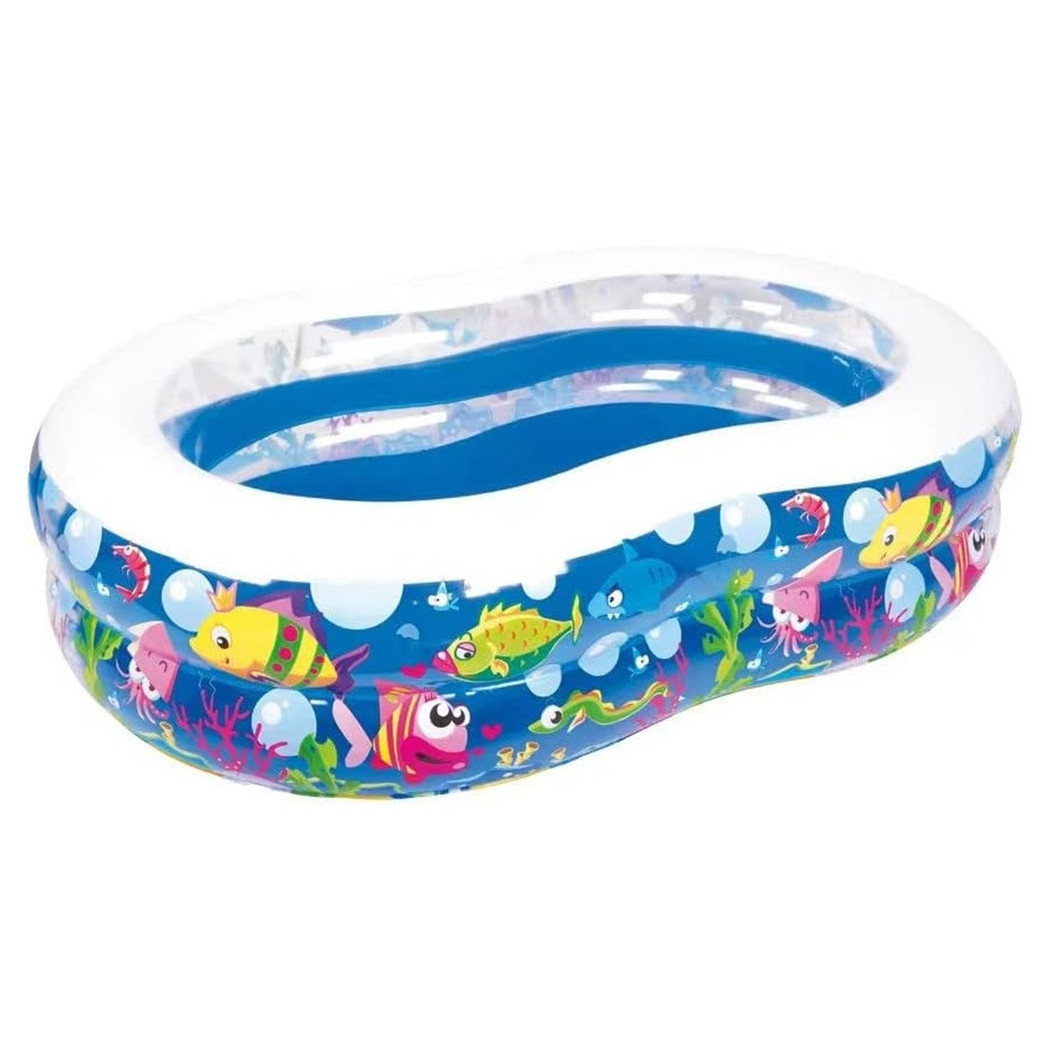 foto del prodotto trade shop piscina gonfiabile per bambini giardino estate design vita marina 175x109x46cm 016089 