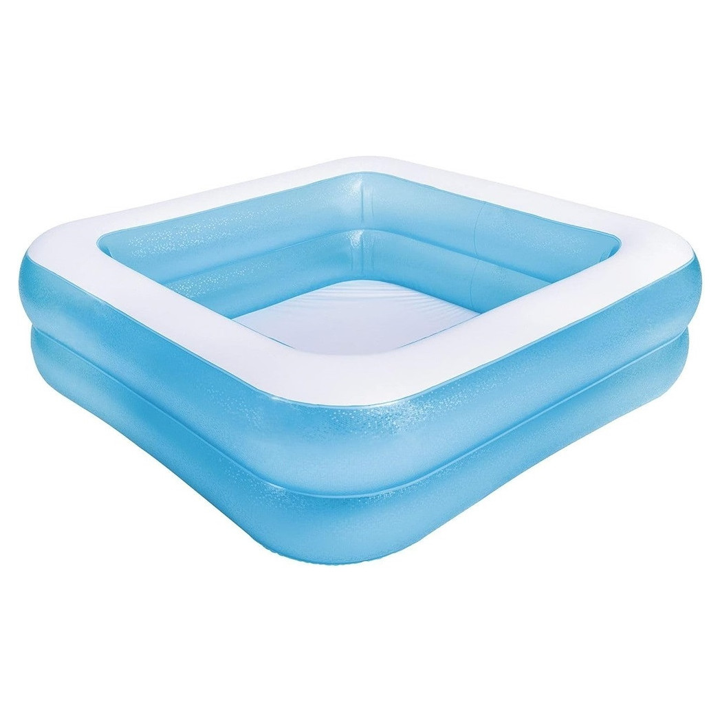foto del prodotto trade shop piscina gonfiabile quadrata a 2 anelli 145 x 145 x 45 cm giardino estate 016094 