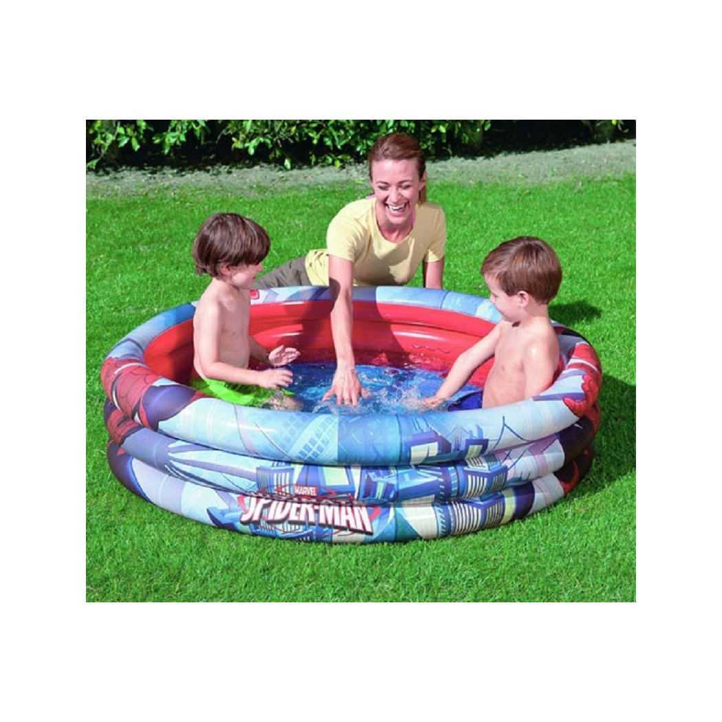 foto del prodotto trade shop piscina gonfiabile spiderman 3 anelli 122 x 30 cm fuori terra spider man 