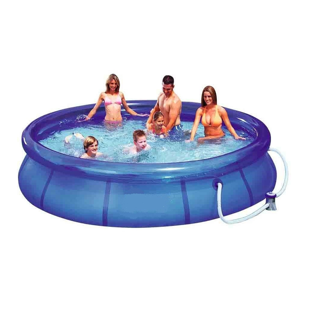 foto del prodotto trade shop piscina gonfiabile tonda 366 x 76 cm pompa filtrante e kit di riparazione 