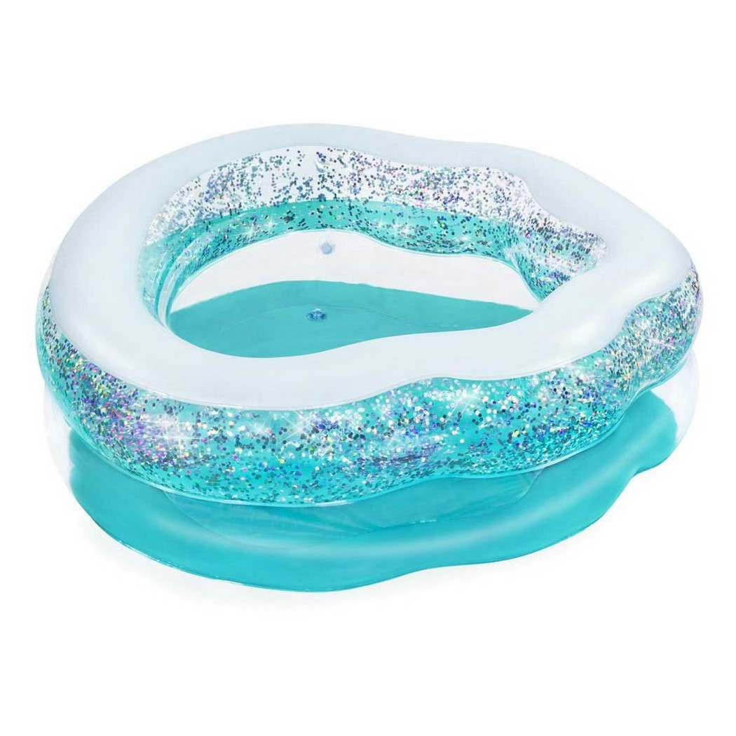 foto del prodotto trade shop piscina gonfiabile tonda conchiglia scintillante 150x127x43cm per bambini 52489 