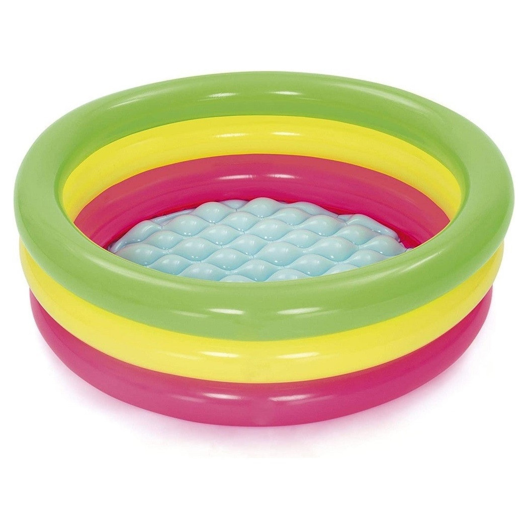 foto del prodotto trade shop piscina gonfiabile tonda summer piscinetta per bambini a 3 anelli 70x24cm 51128 