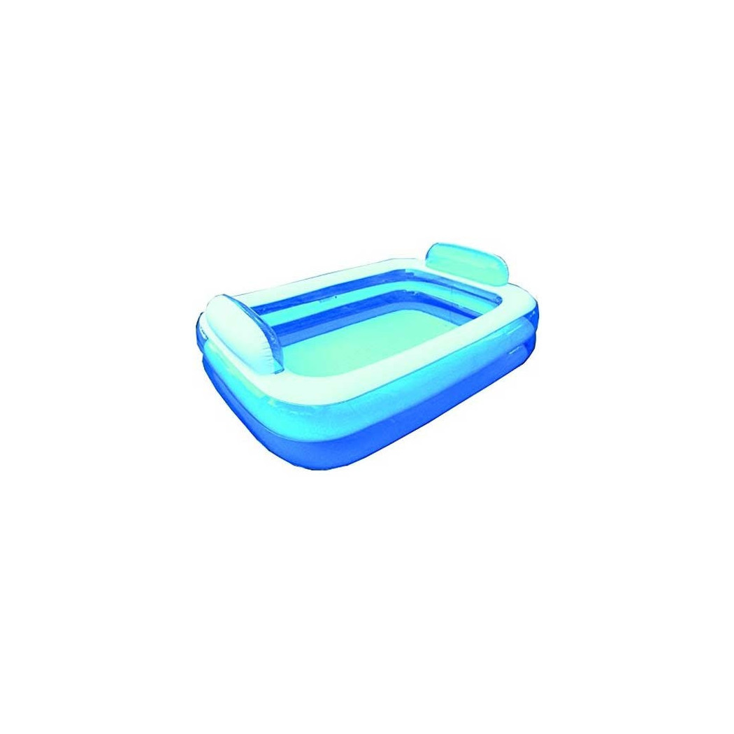 foto del prodotto trade shop piscina rettangolare gonfiabile con poggiatesta 266 x 175 x 50 cm 2 camere aria 