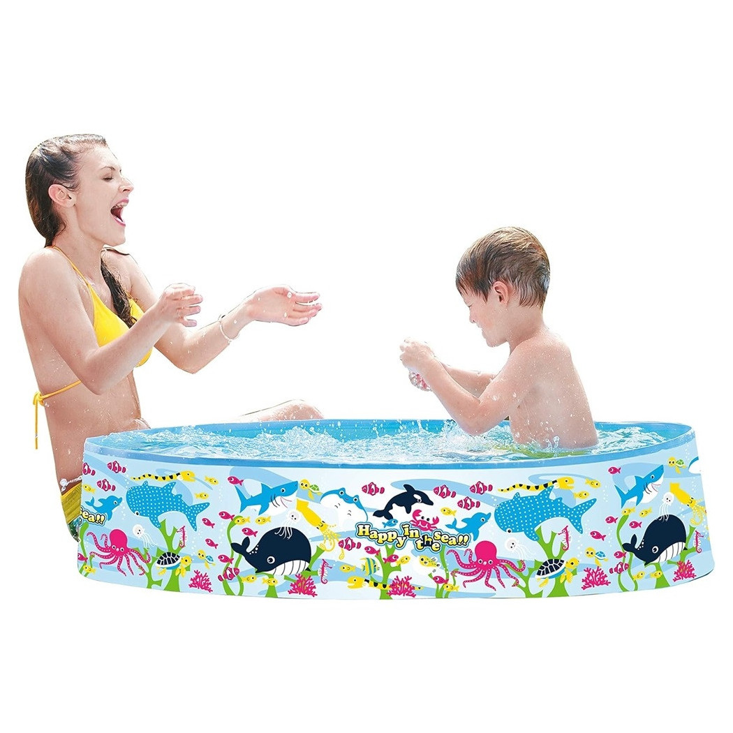 foto del prodotto trade shop piscina rotonda 120x25 cm motivo fondo del mare per bambini giardino estate 016092 