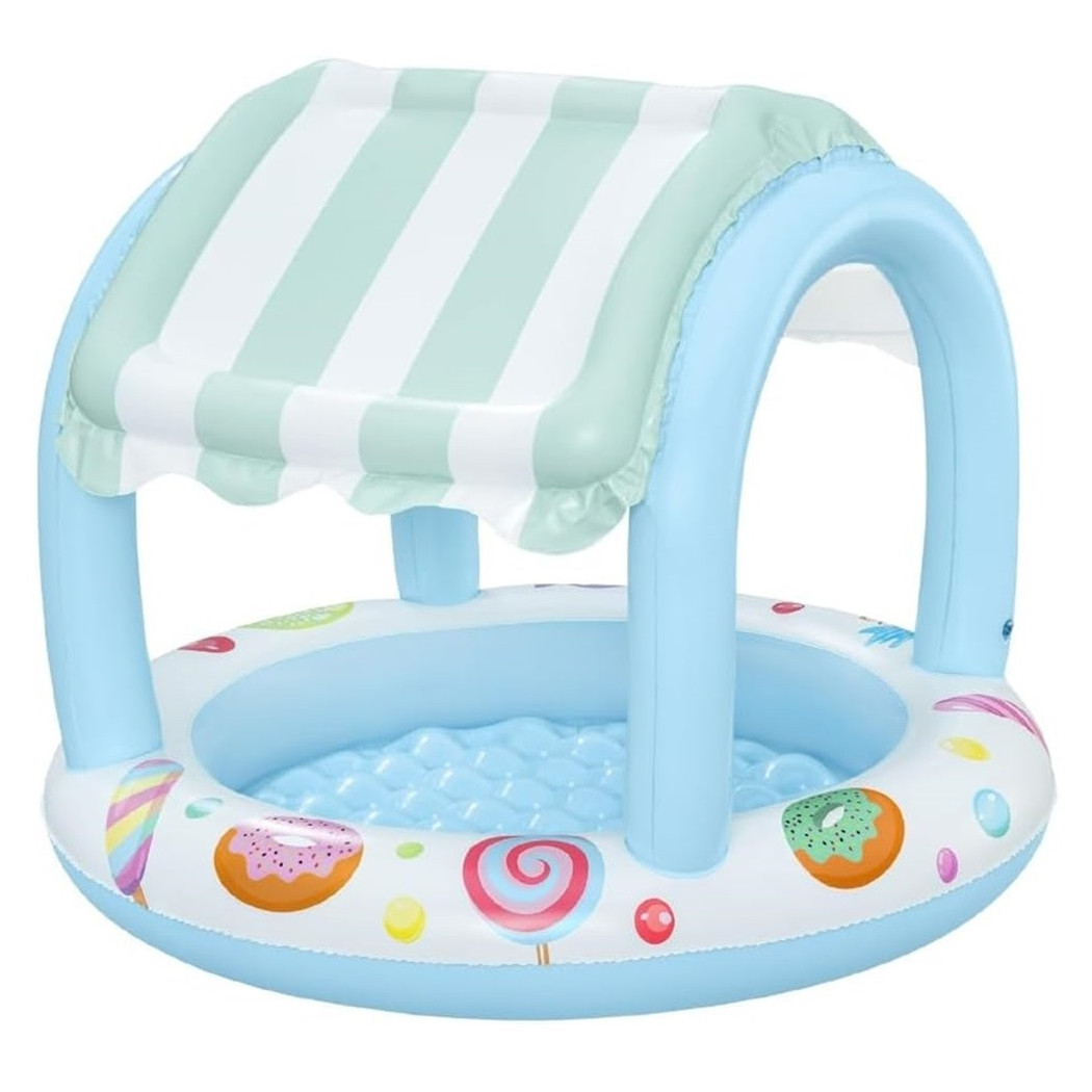 foto del prodotto trade shop piscina sweet shoppe con fondo gonfiabile copertura per bambini 2 anni 104x84cm 52638 