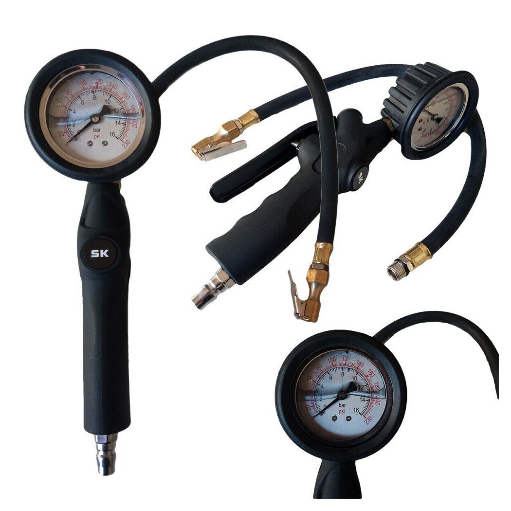 foto del prodotto trade shop pistola aria con manometro professionale 0 16 bar 0 230 psi liquido anti shock 