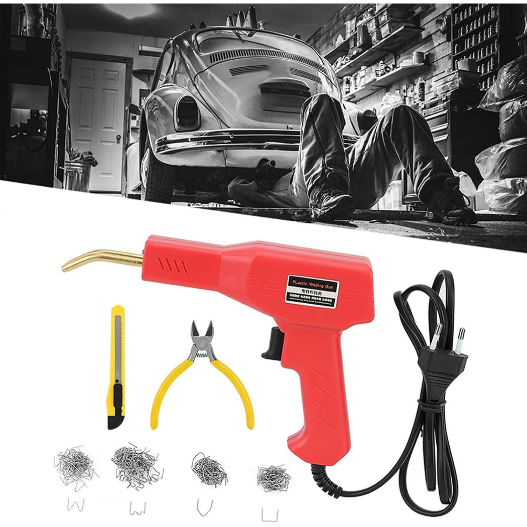 foto del prodotto trade shop pistola saldatore saldatrice per plastiche auto paraurti 50w con kit riparazione 