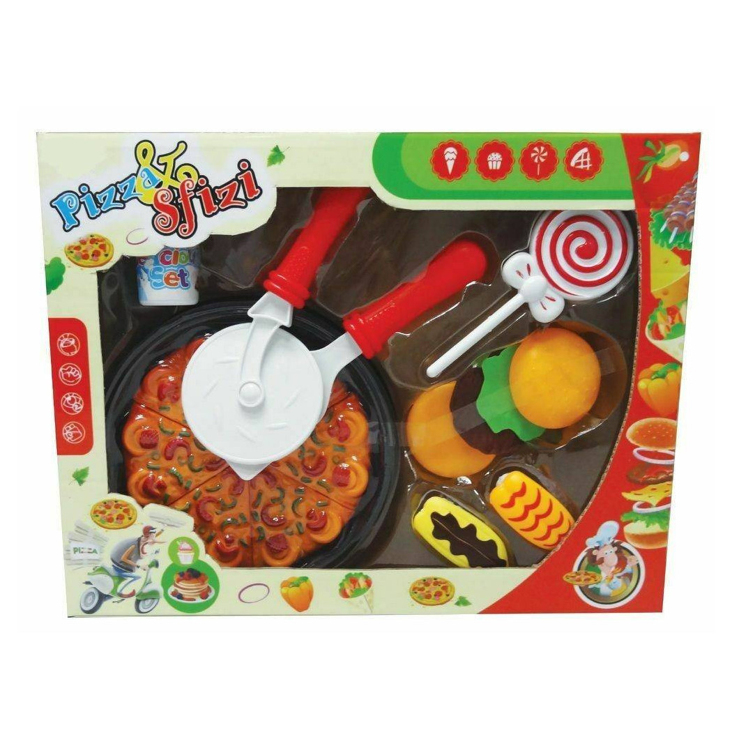 foto del prodotto trade shop pizza e sfizi rotellina spatola lecca lecca panino giocattolo gioco bambina 