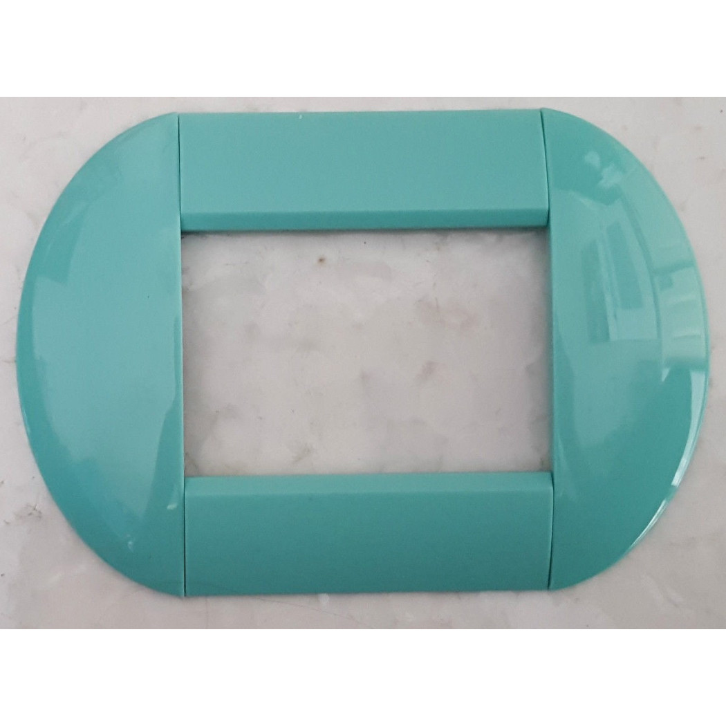 foto del prodotto trade shop placca placche placchette compatibili living international light bombate bticino azzurro polvere 3 fori 