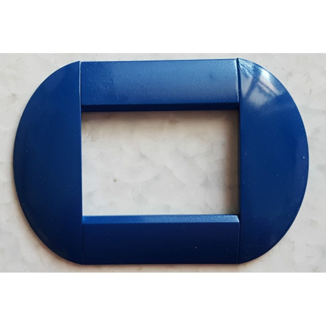 foto del prodotto trade shop placca placche placchette compatibili living international light bombate bticino blu 3 fori 