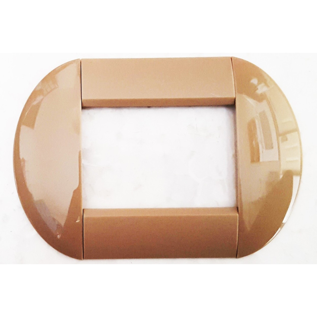 foto del prodotto trade shop placca placche placchette compatibili living international light bombate bticino marrone chiaro 3 fori 