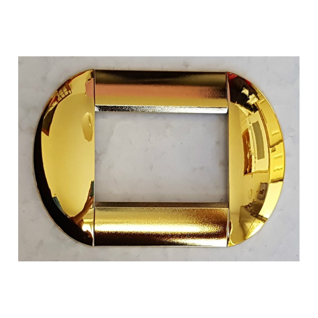 foto del prodotto trade shop placca placche placchette compatibili living international light bombate bticino oro lucido 3 fori 