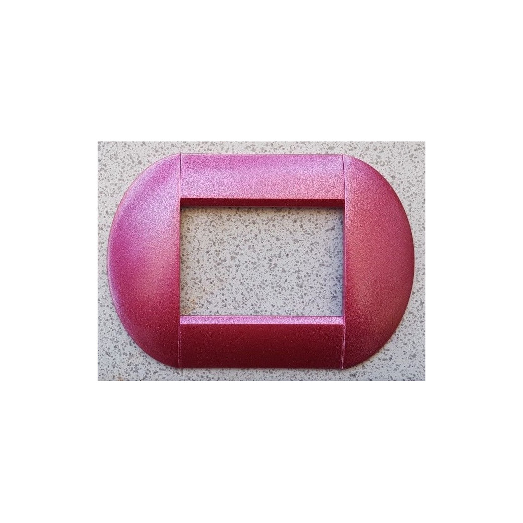 foto del prodotto trade shop placca placche placchette compatibili living international light bombate bticino rosa metallizzato 3 fori 