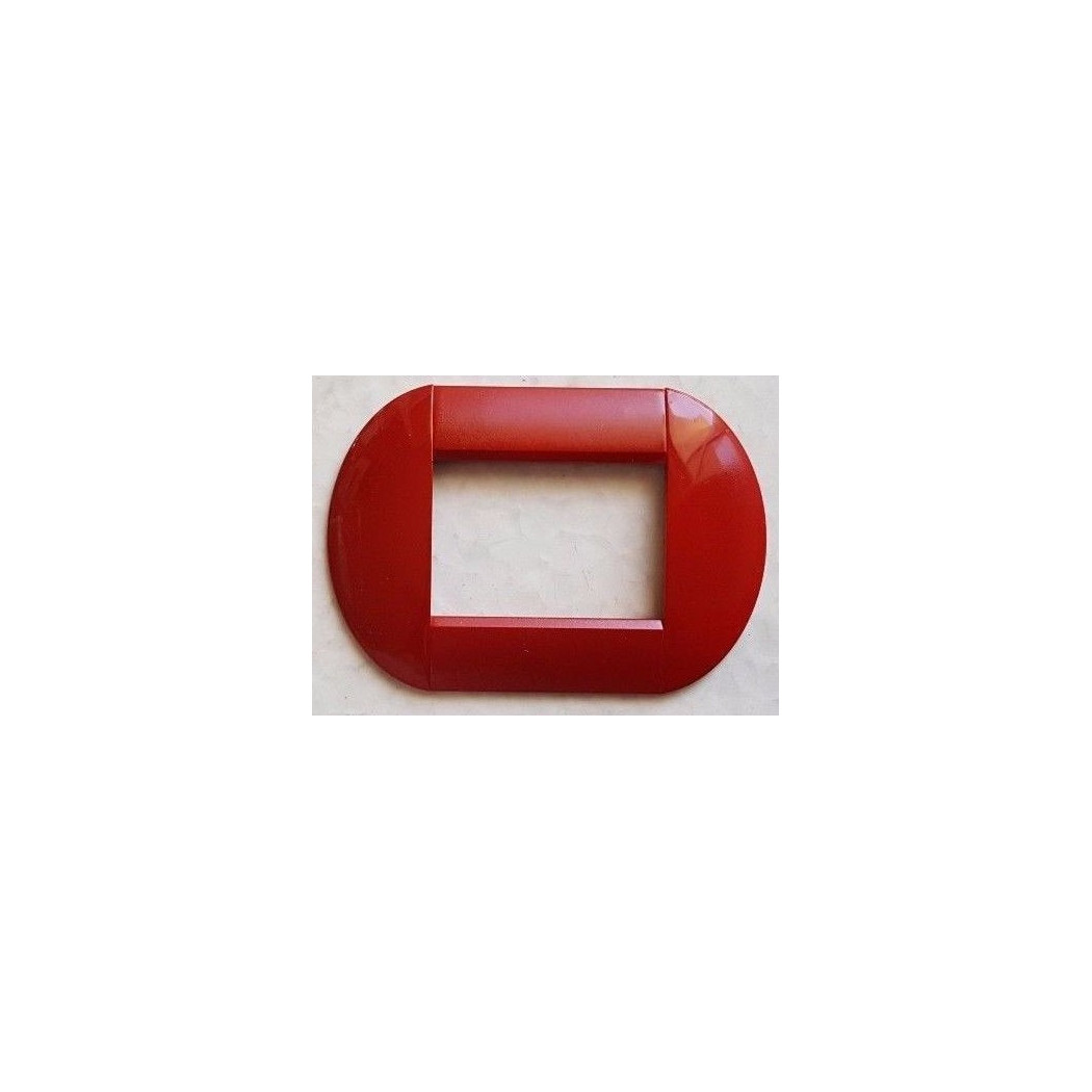 foto del prodotto trade shop placca placche placchette compatibili living international light bombate bticino rosso 3 fori 
