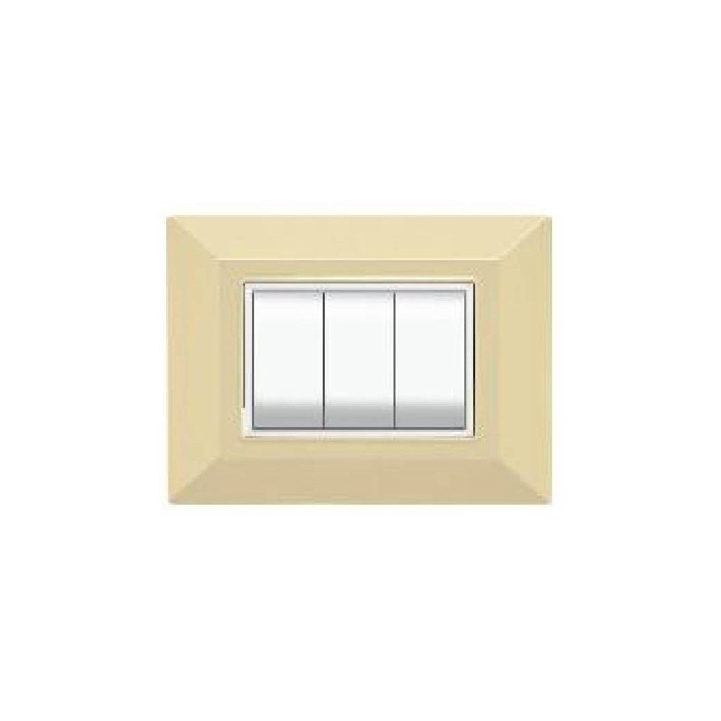 foto del prodotto trade shop placca placchetta placchette compatibili per serie axolute bticino colorate sq avorio 3 fori 