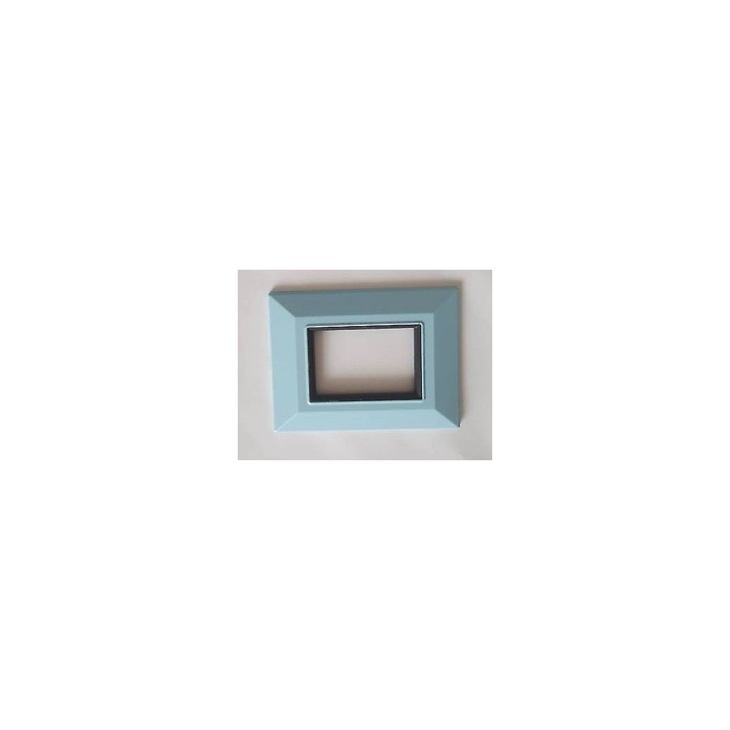 foto del prodotto trade shop placca placchetta placchette compatibili per serie axolute bticino colorate sq azzurro 3 fori 
