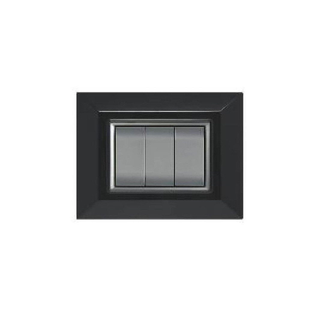 foto del prodotto trade shop placca placchetta placchette compatibili per serie axolute bticino colorate sq nero 4 fori 