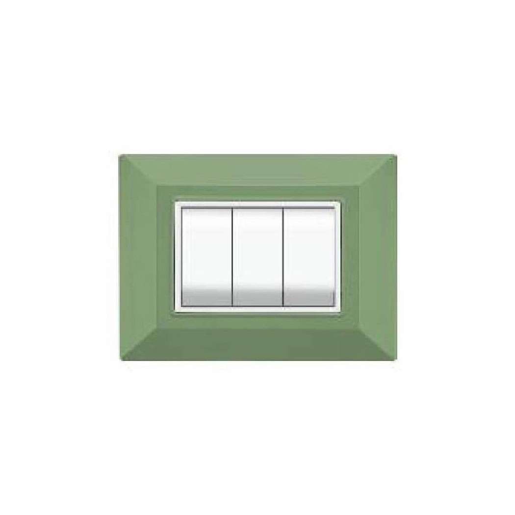 foto del prodotto trade shop placca placchetta placchette compatibili per serie axolute bticino colorate sq verde metallizzato 7 fori 