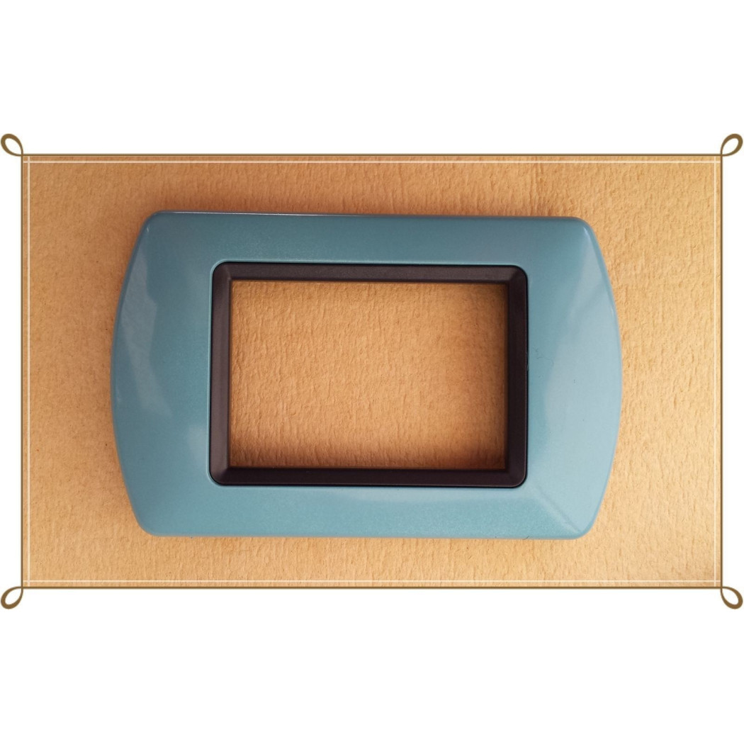 foto del prodotto trade shop placchette placche in abs compatibili per master modo colorra placca copriprese azzurro polvere 4 fori 