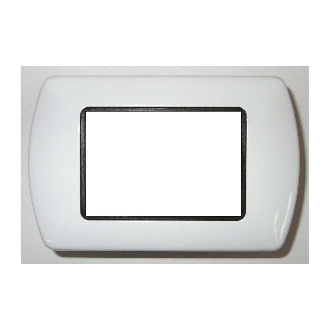 foto del prodotto trade shop placchette placche in abs compatibili per master modo colorra placca copriprese bianco 3 fori 