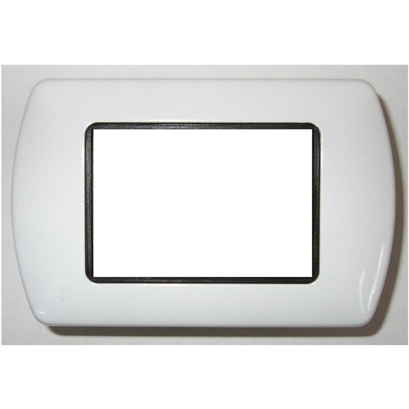 foto del prodotto trade shop placchette placche in abs compatibili per master modo colorra placca copriprese bianco opaco 3 fori 