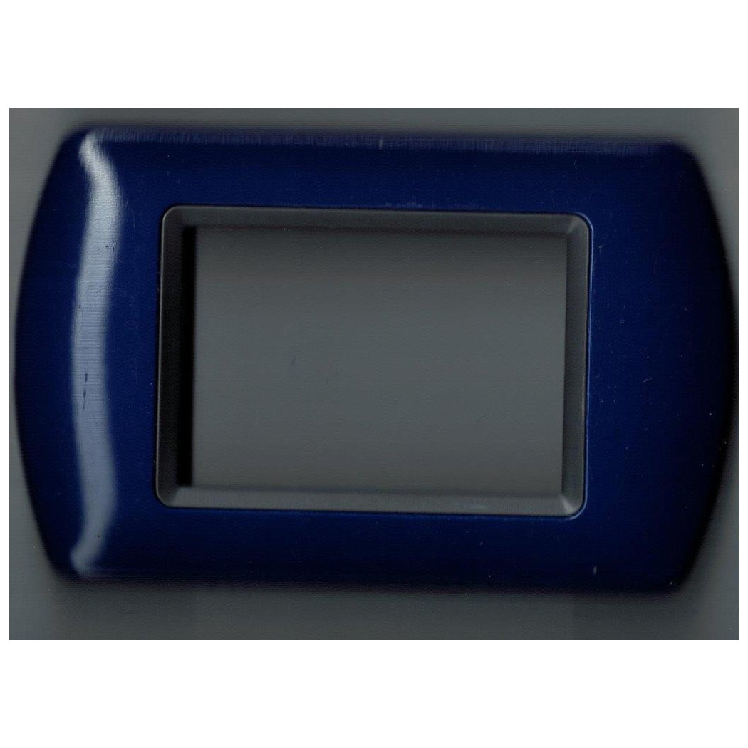 foto del prodotto trade shop placchette placche in abs compatibili per master modo colorra placca copriprese blu metallizzato 7 fori 