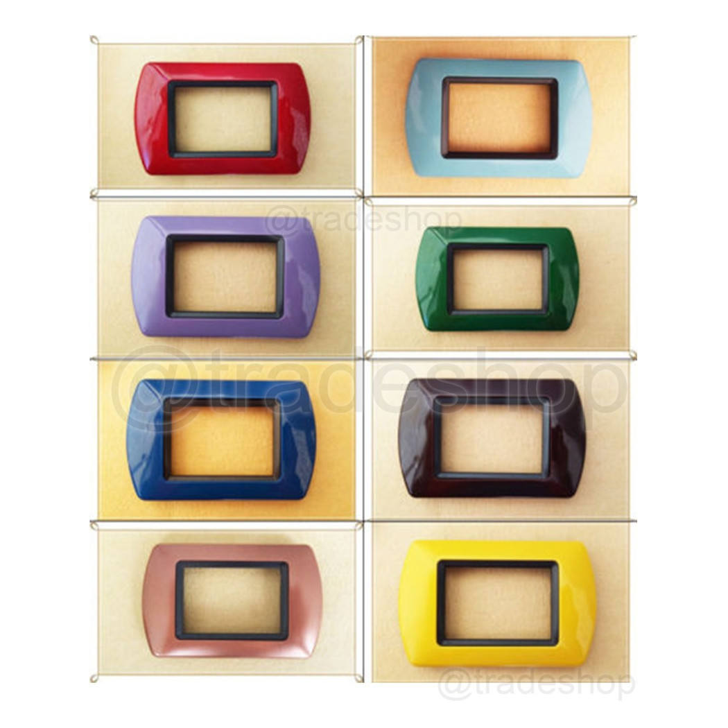 foto del prodotto trade shop placchette placche in abs compatibili per master modo colorra placca copriprese legno chiaro 3 fori 