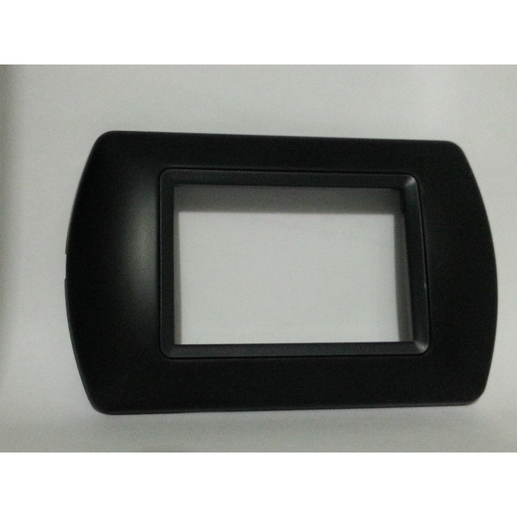 foto del prodotto trade shop placchette placche in abs compatibili per master modo colorra placca copriprese nero 4 fori 