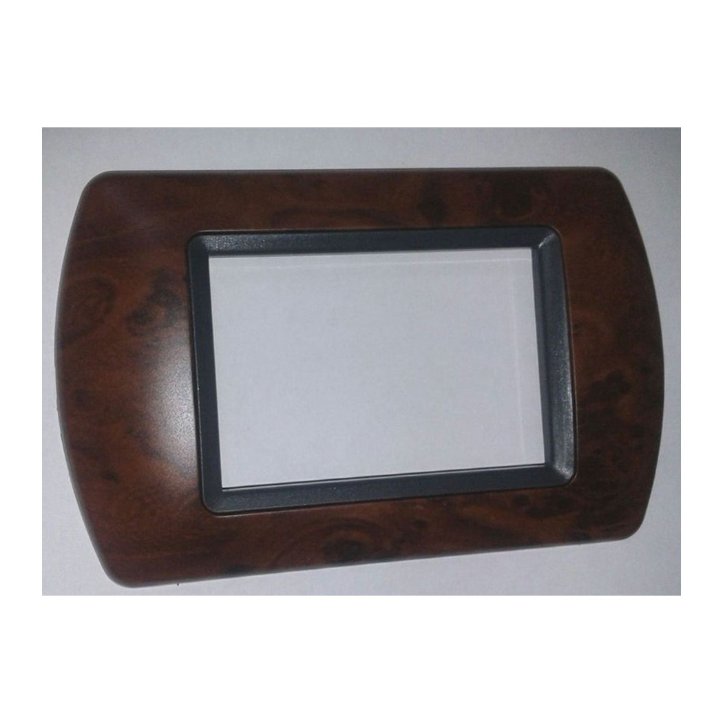 foto del prodotto trade shop placchette placche in abs compatibili per master modo colorra placca copriprese radica di noce 7 fori 