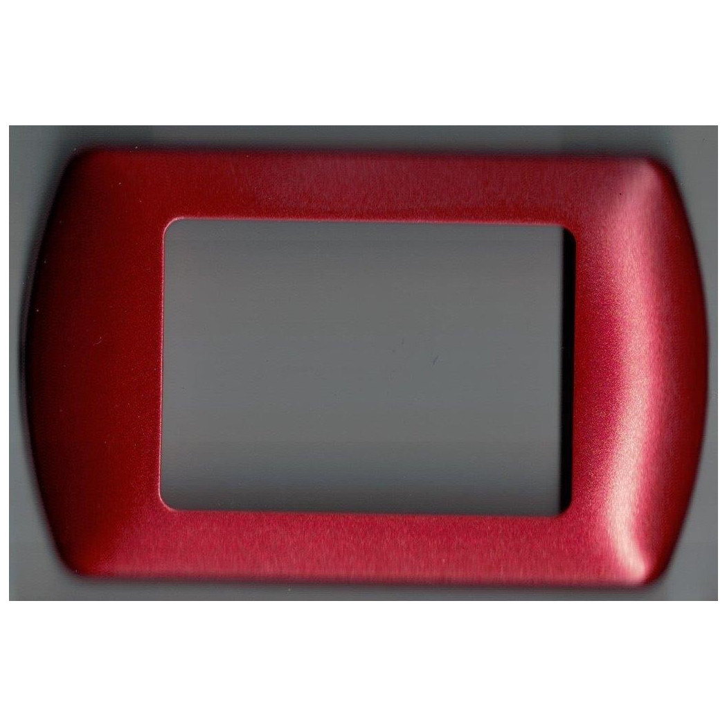 foto del prodotto trade shop placchette placche in abs compatibili per master modo colorra placca copriprese rosso metallizzato 4 fori 