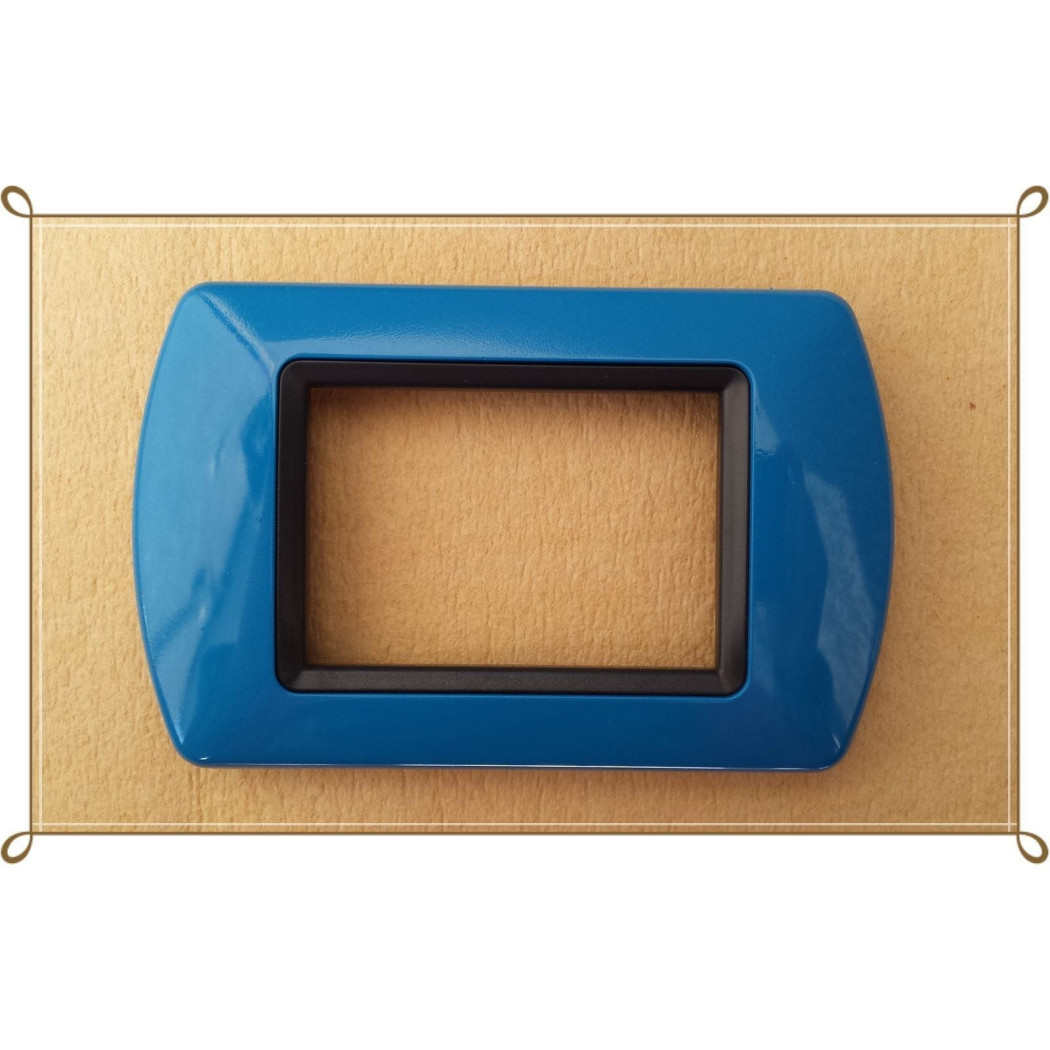 foto del prodotto trade shop placchette placche in abs compatibili per master modo colorra placca copriprese turchese 4 fori 