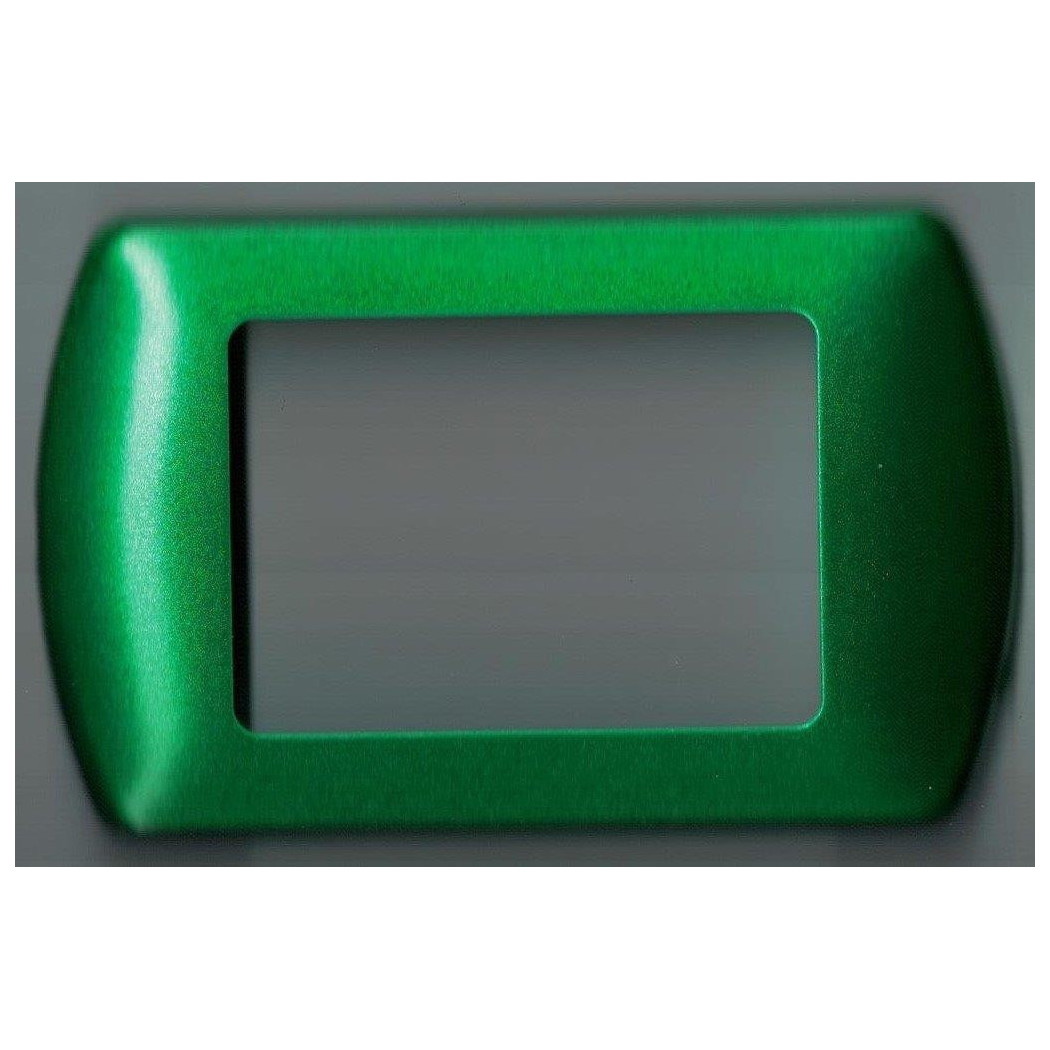 foto del prodotto trade shop placchette placche in abs compatibili per master modo colorra placca copriprese verde metallizzato 4 fori 