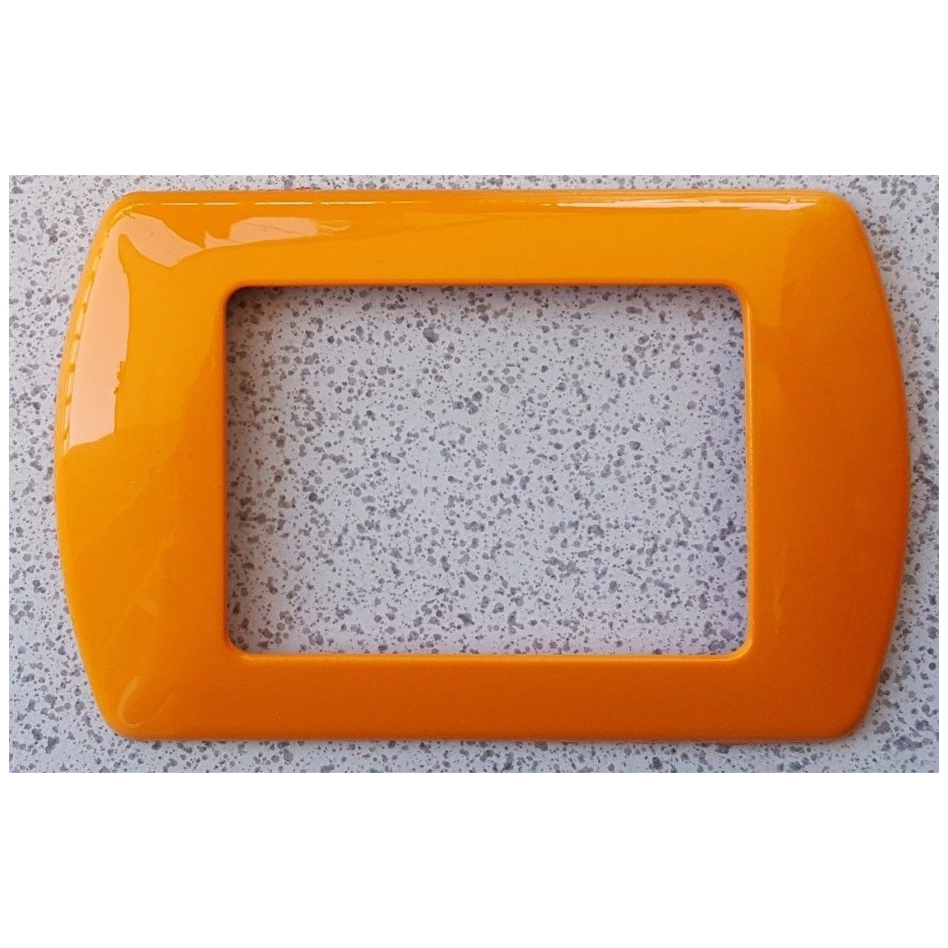 foto del prodotto trade shop placchette placche in abs compatibili per serie living international placca arancio chiaro 3 fori 