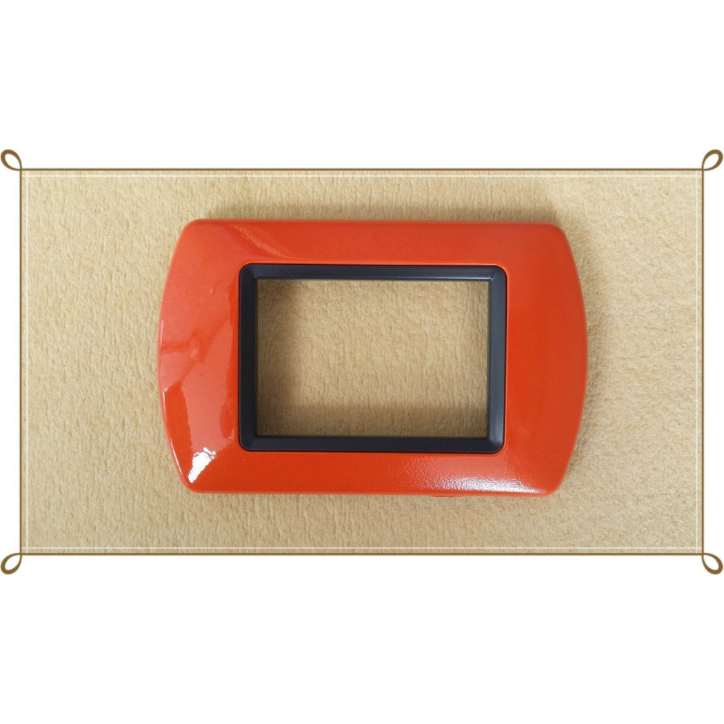 foto del prodotto trade shop placchette placche in abs compatibili per serie living international placca arancione 7 fori 