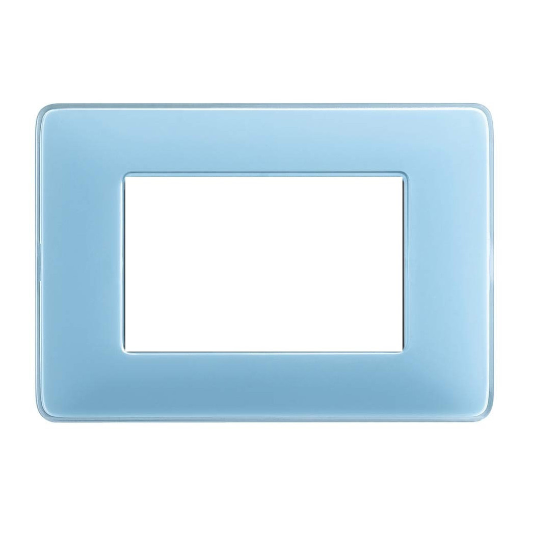 foto del prodotto trade shop placchette placche in abs compatibili per serie living international placca azzurro 4 fori 