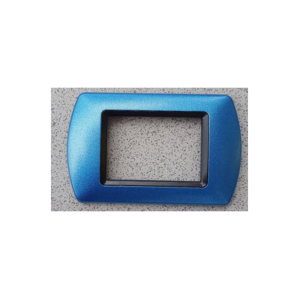 foto del prodotto trade shop placchette placche in abs compatibili per serie living international placca blu cielo metallizzato 4 fori 