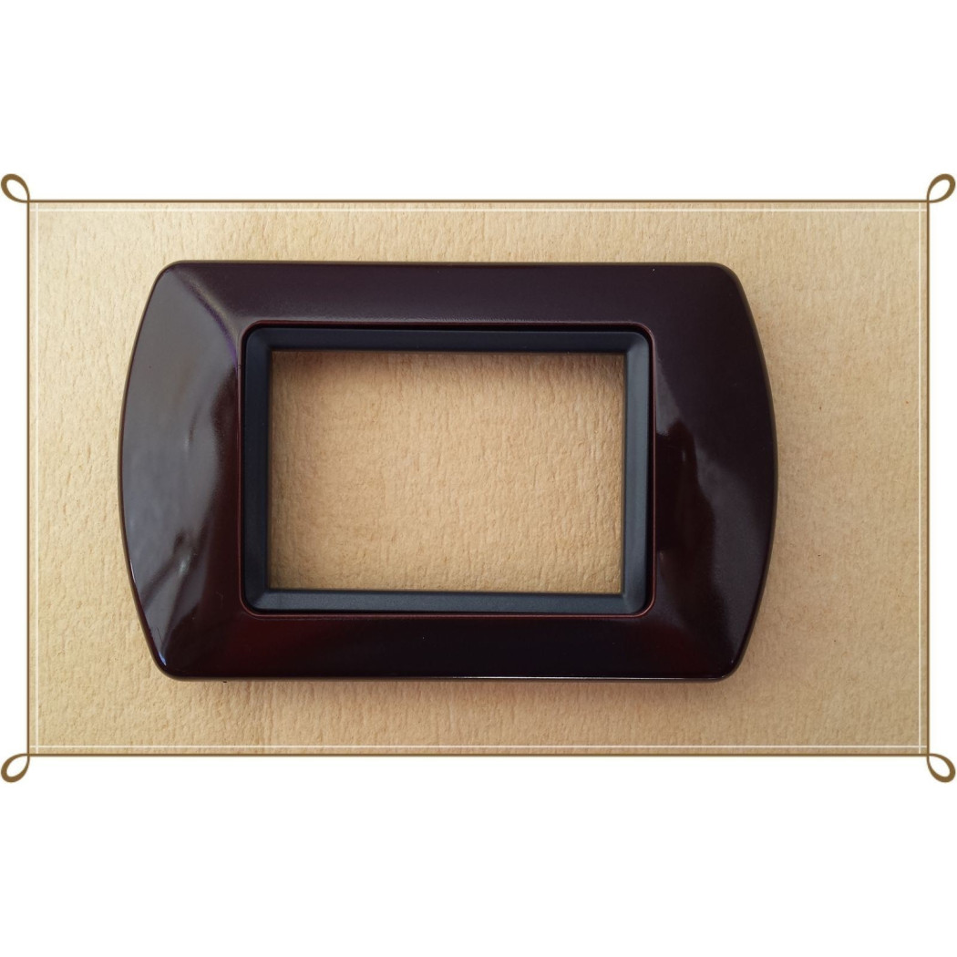 foto del prodotto trade shop placchette placche in abs compatibili per serie living international placca marrone 4 fori 