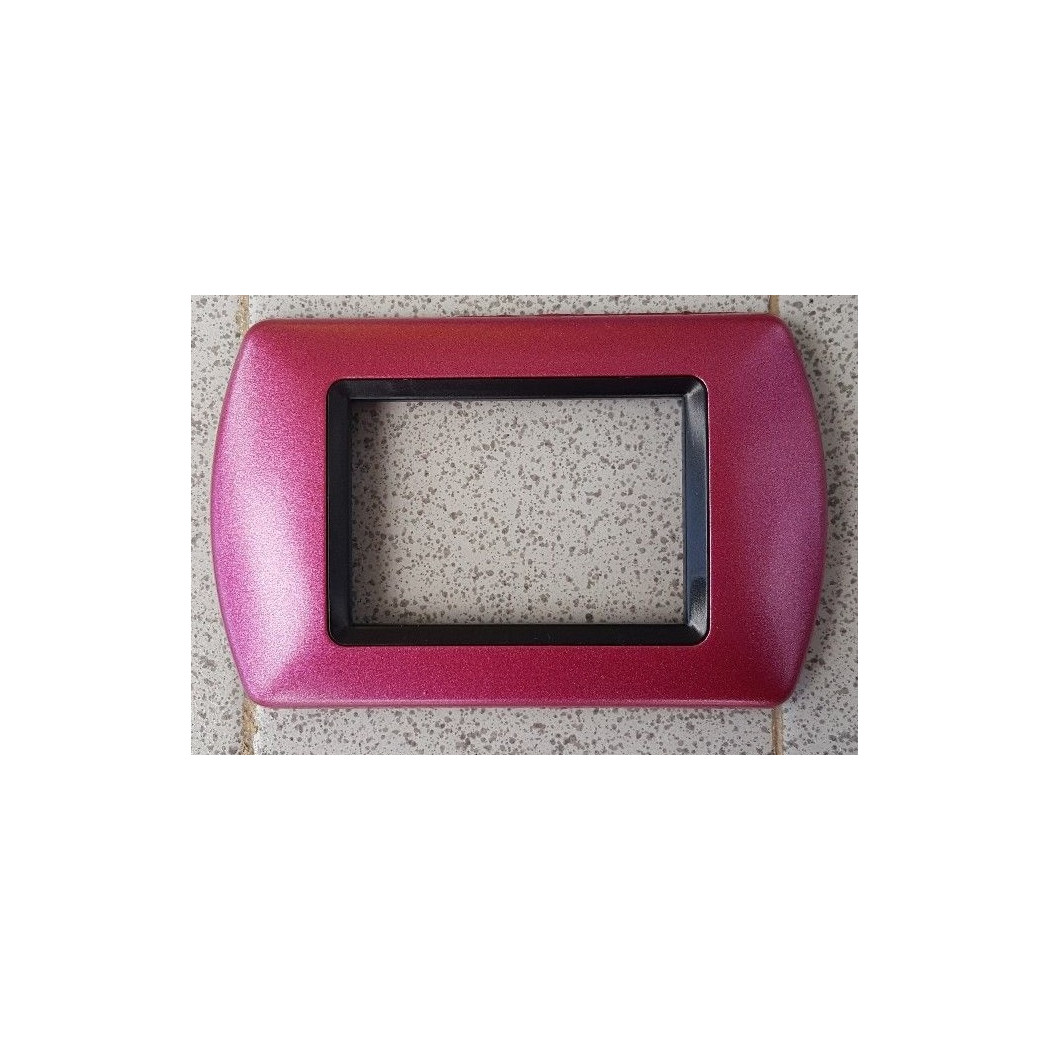 foto del prodotto trade shop placchette placche in abs compatibili per serie living international placca rosa metallizzato 4 fori 