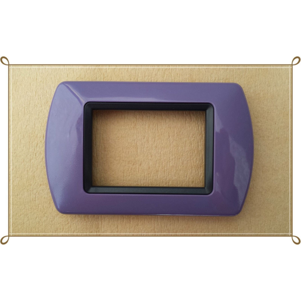foto del prodotto trade shop placchette placche in abs compatibili per serie living international placca viola 3 fori 