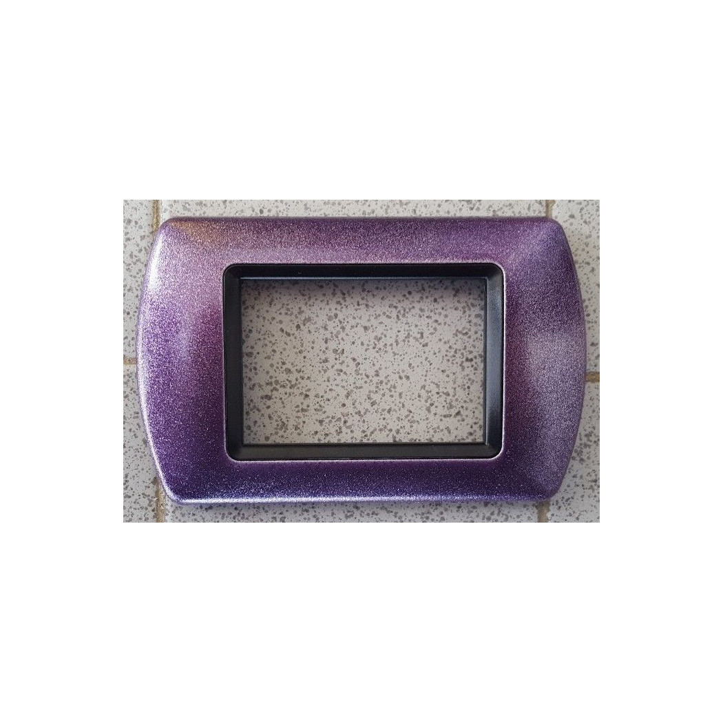 foto del prodotto trade shop placchette placche in abs compatibili per serie living international placca viola metallizzato 4 fori 