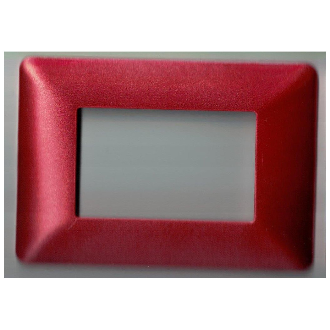 foto del prodotto trade shop placchette placche in abs per serie matix bticino compatibile 3 4 6 moduli color rosso scuro 3 fori 