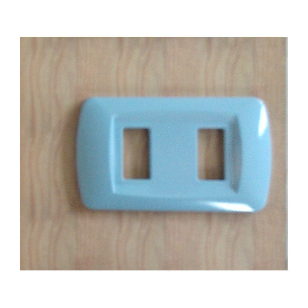 foto del prodotto trade shop placchette placche in abs serie magic bticino compatibili placca copriprese fori azzurro polvere 2 fori 