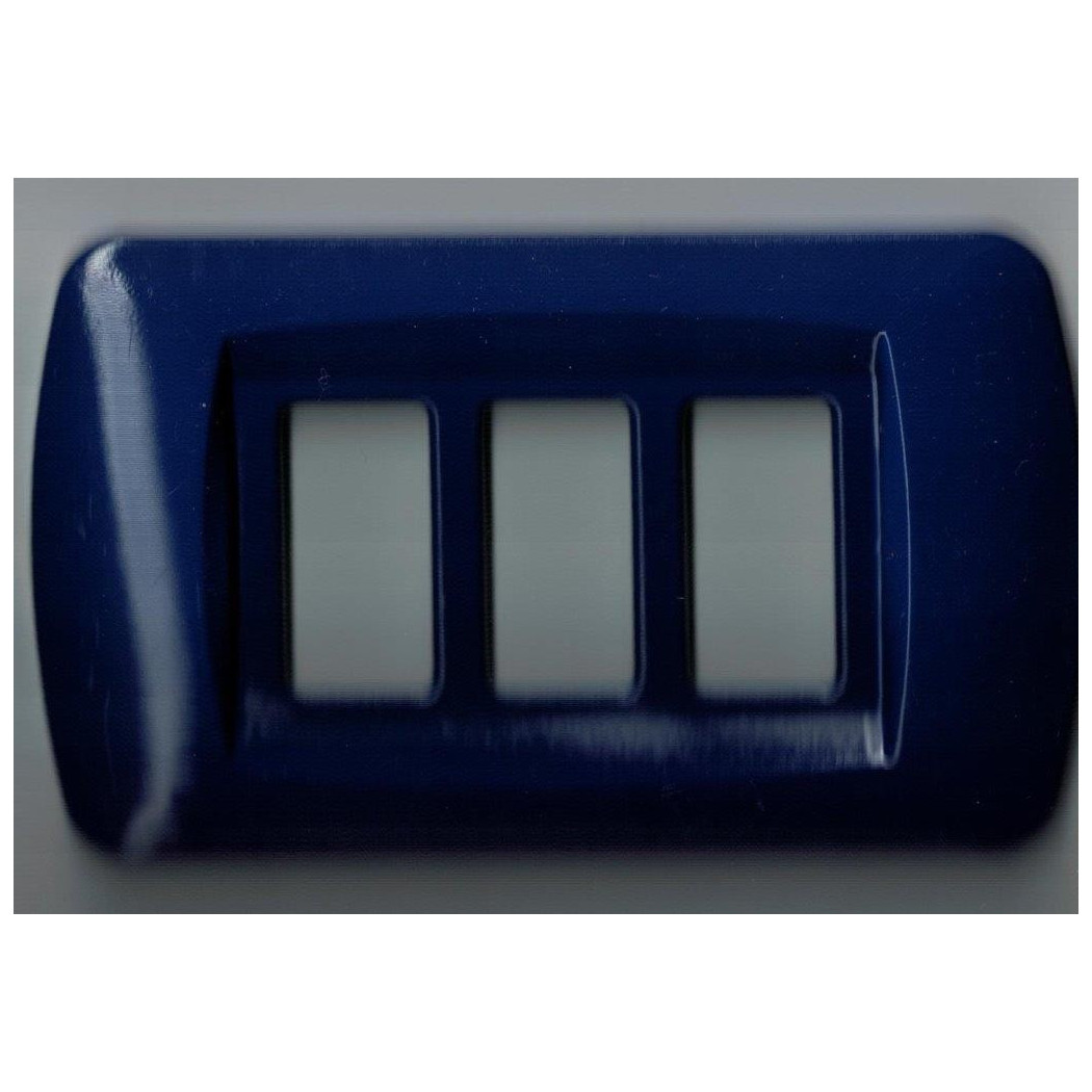 foto del prodotto trade shop placchette placche in abs serie magic bticino compatibili placca copriprese fori blu cielo 2 fori 