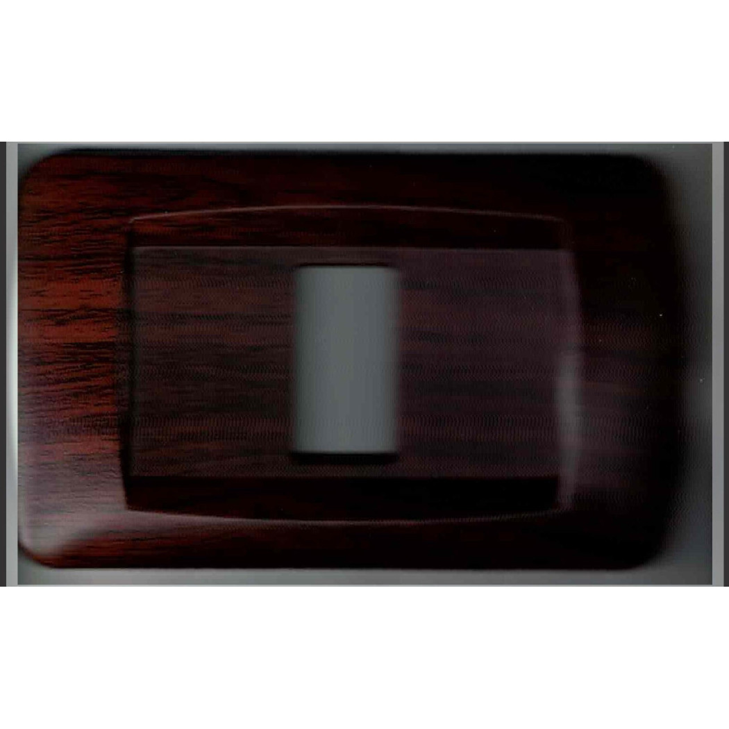 foto del prodotto trade shop placchette placche in abs serie magic bticino compatibili placca copriprese fori legno scuro 1 foro 