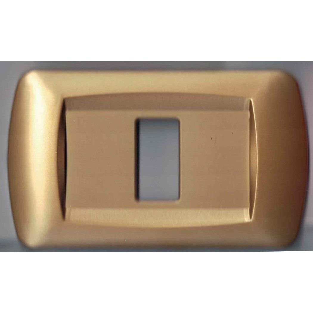 foto del prodotto trade shop placchette placche in abs serie magic bticino compatibili placca copriprese fori oro satinato 1 foro 
