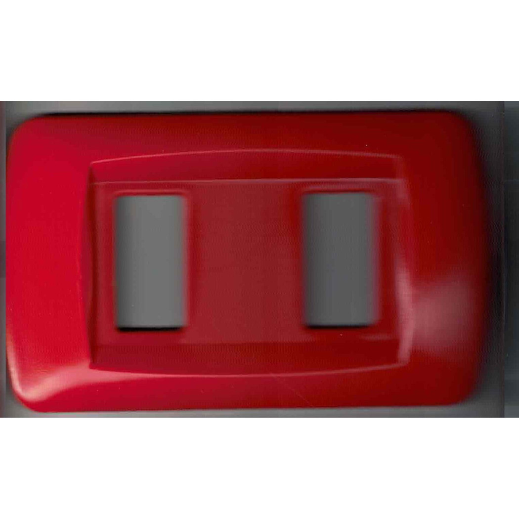 foto del prodotto trade shop placchette placche in abs serie magic bticino compatibili placca copriprese fori rosso 2 fori 