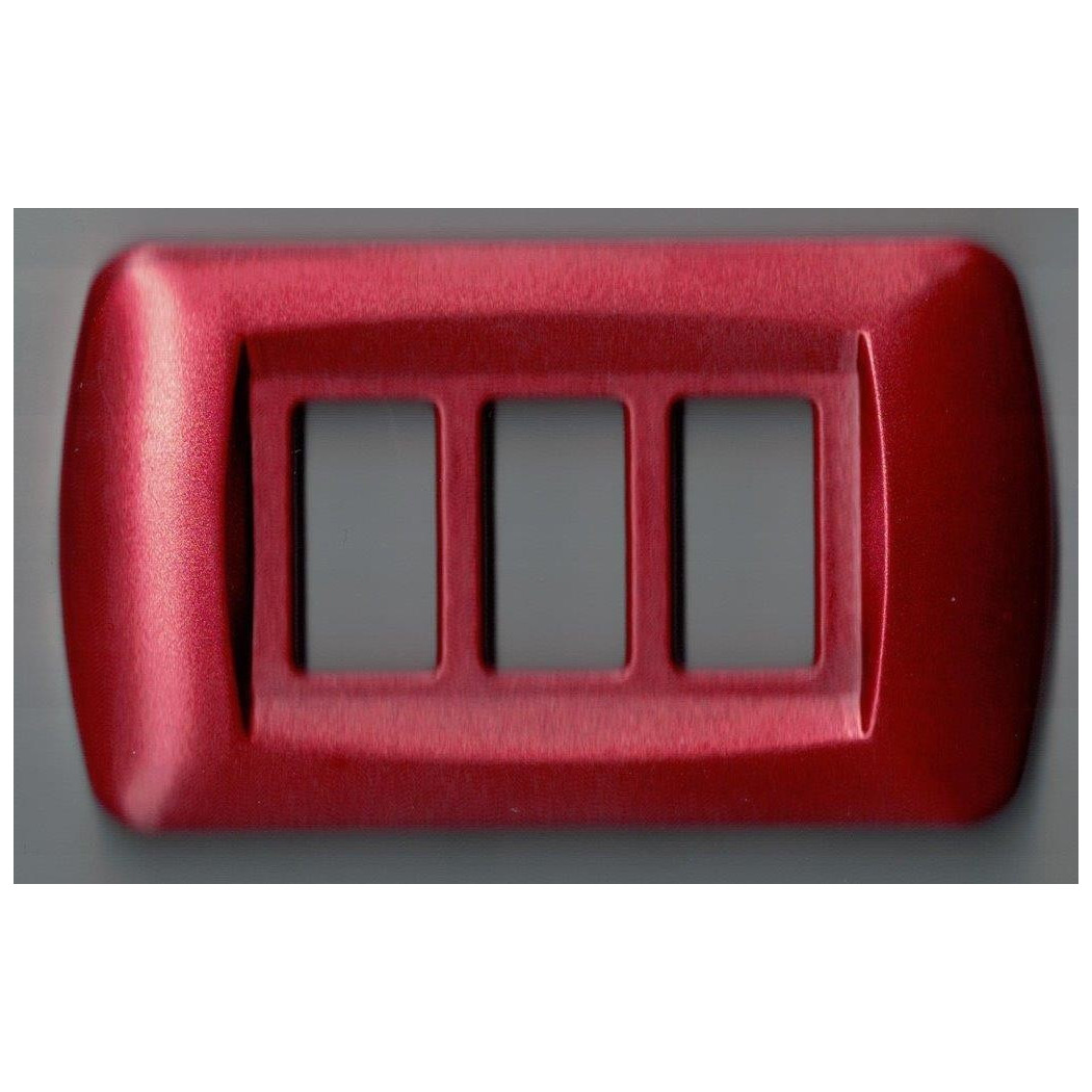 foto del prodotto trade shop placchette placche in abs serie magic bticino compatibili placca copriprese fori rosso metallizzato 1 foro 